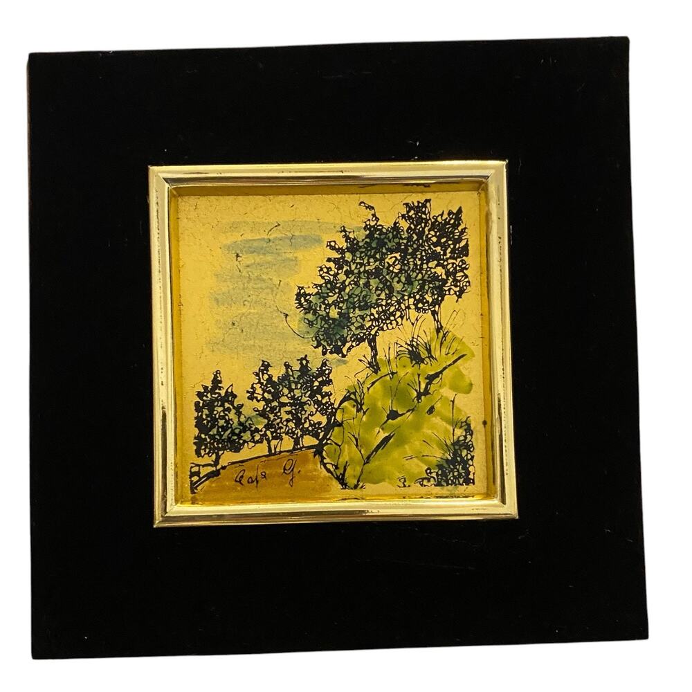 "Creazioni Artistiche" handmade Gold Leaf Italian Artwork "Foglia Oro" Authentic